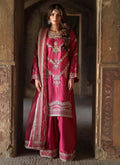 Prazu Fashion Pink Chinon Silk Embroidered Sharara Suit | Grocsy
