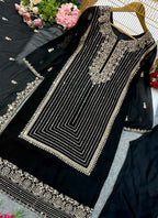 Prazu Fashion Black Georgette Embroidered Salwar Suit | Grocsy