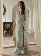 Prazu Fashion Sky Blue Georgette Embroidered Palazzo Suit | Grocsy