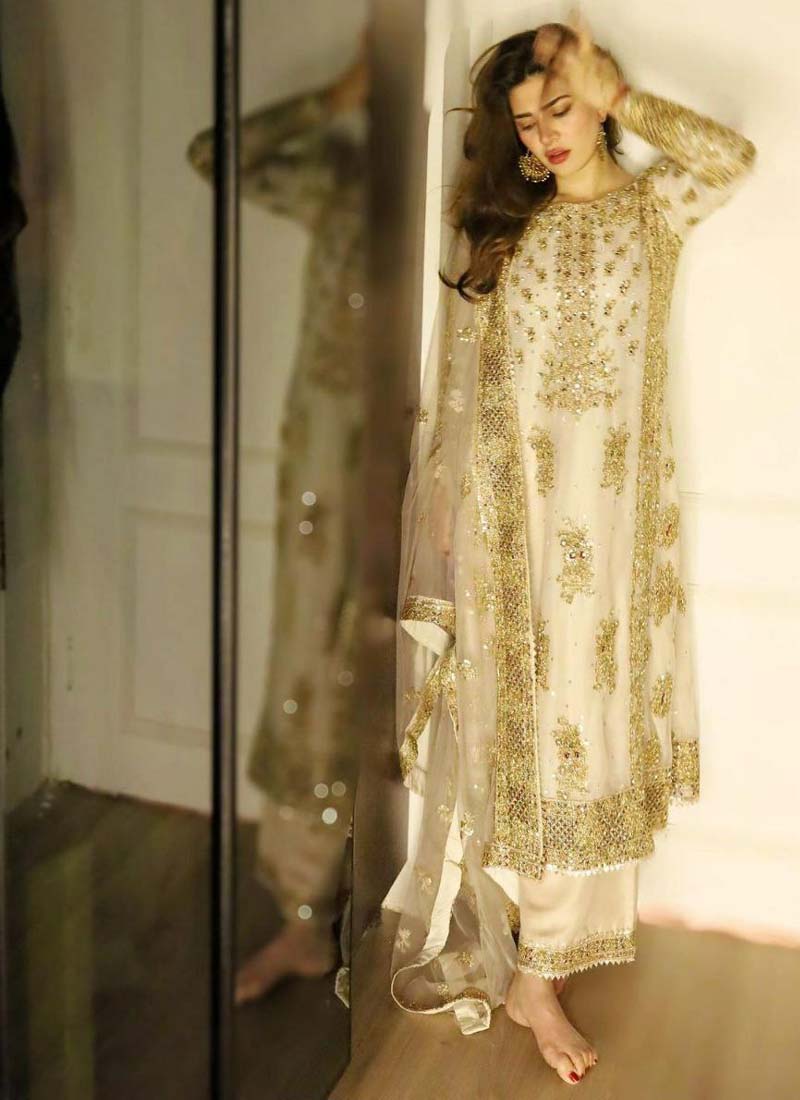 Prazu Fashion Off White Georgette Embroidered Palazzo Suit | Grocsy