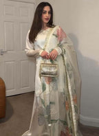 Prazu Fashion Off White Japan Satin Silk Designer Palazzo Suit | Grocsy