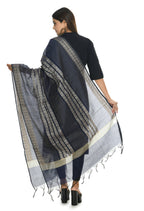 Mominos Fashion Moeza Handloom Cotton Navy Blue Dupatta | Grocsy