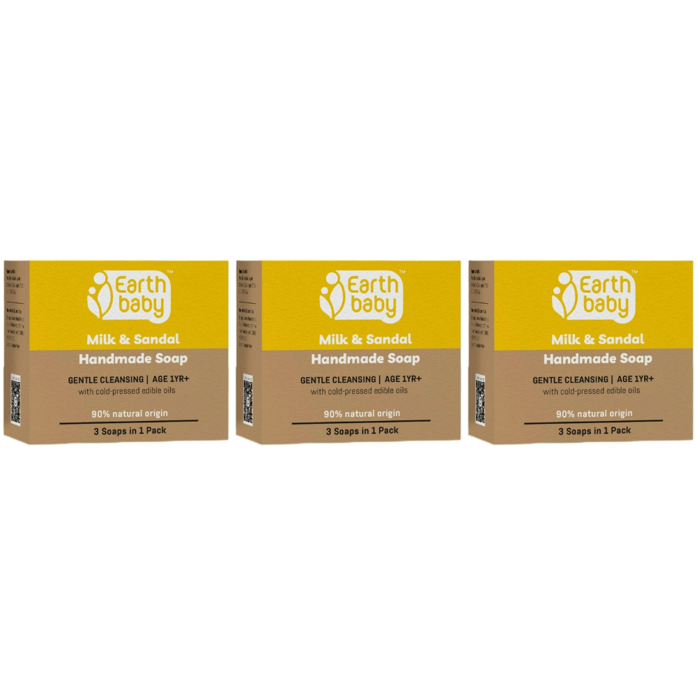 Earthbaby Natural Handmade Milk & Sandal Bath Soap | Grocsy