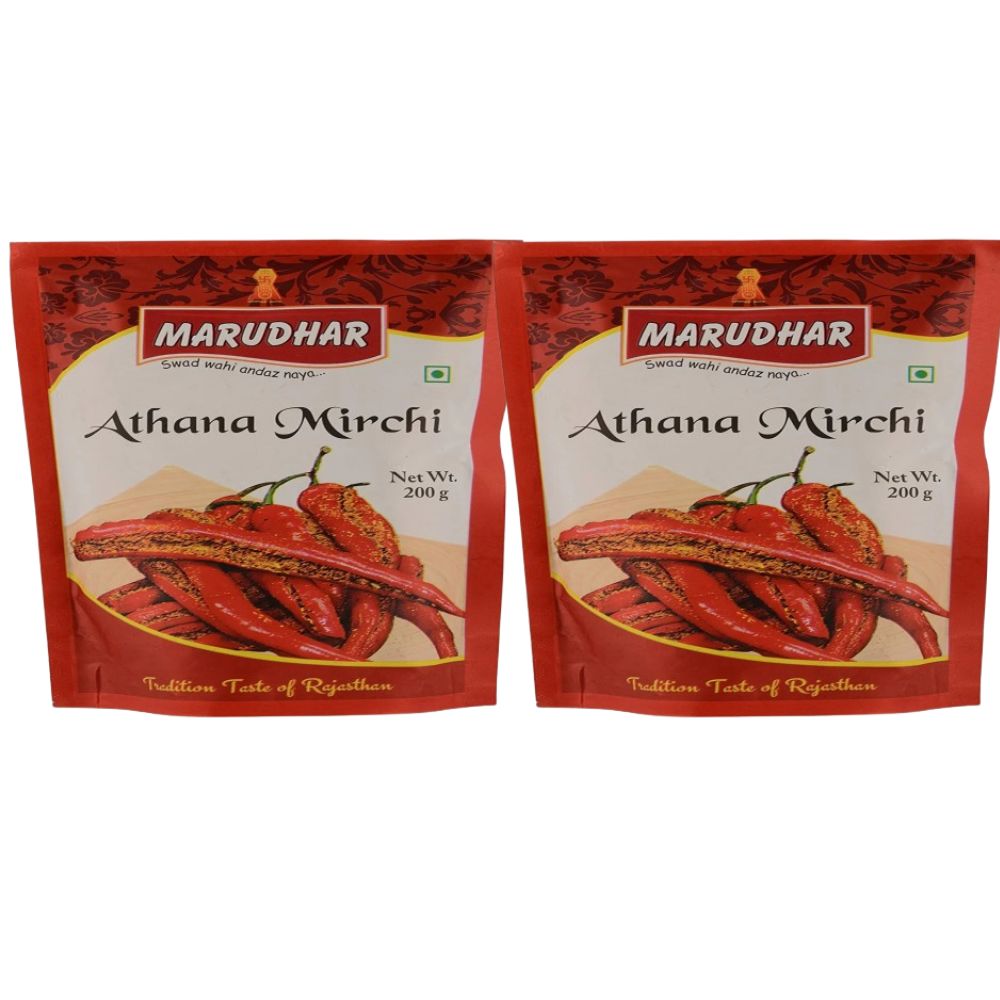 Delight Foods Marudhar Athana Mirchi Long Red Chilli Pickle | Grocsy