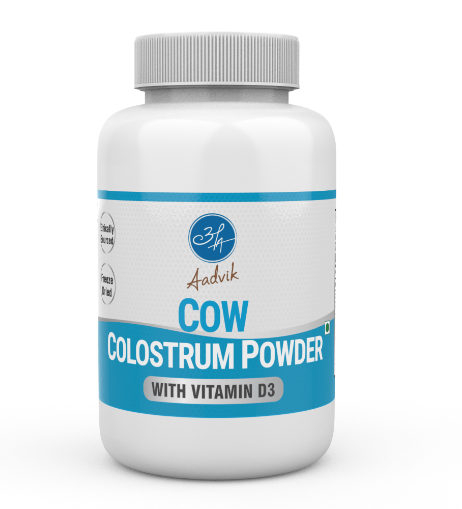 Aadvik Cow Colostrum Powder with 600 IU Vit D3 per serving | Grocsy