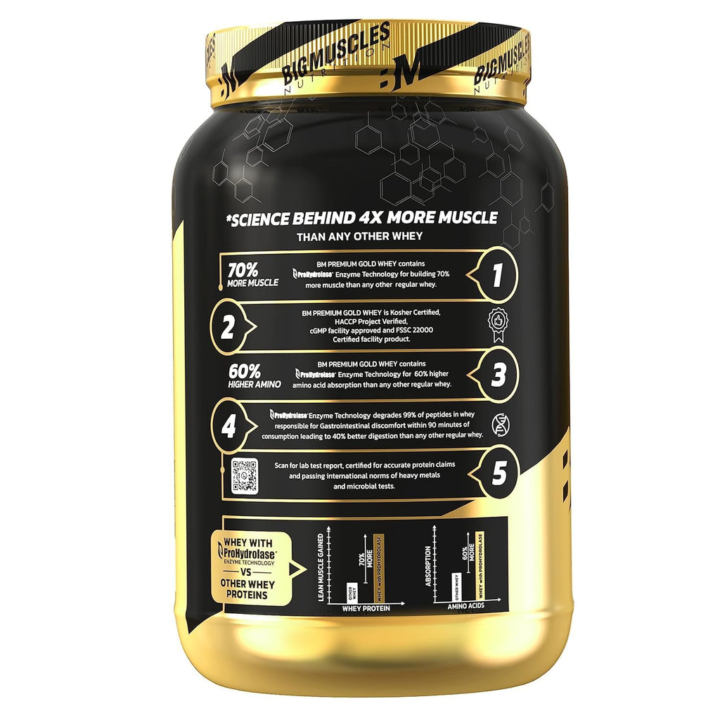 Big Muscles Nutrition Premium Gold Whey Protein | Grocsy