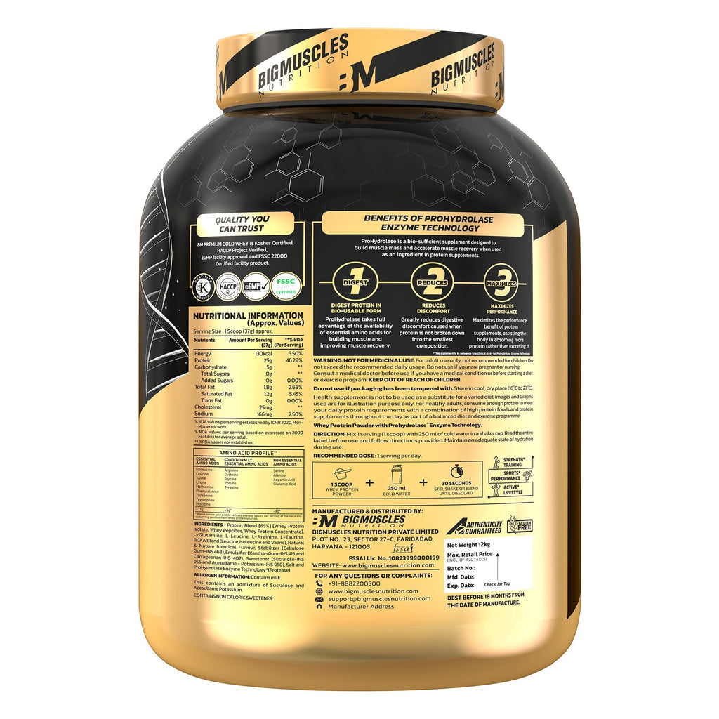 Big Muscles Nutrition Premium Gold Whey Protein | Grocsy