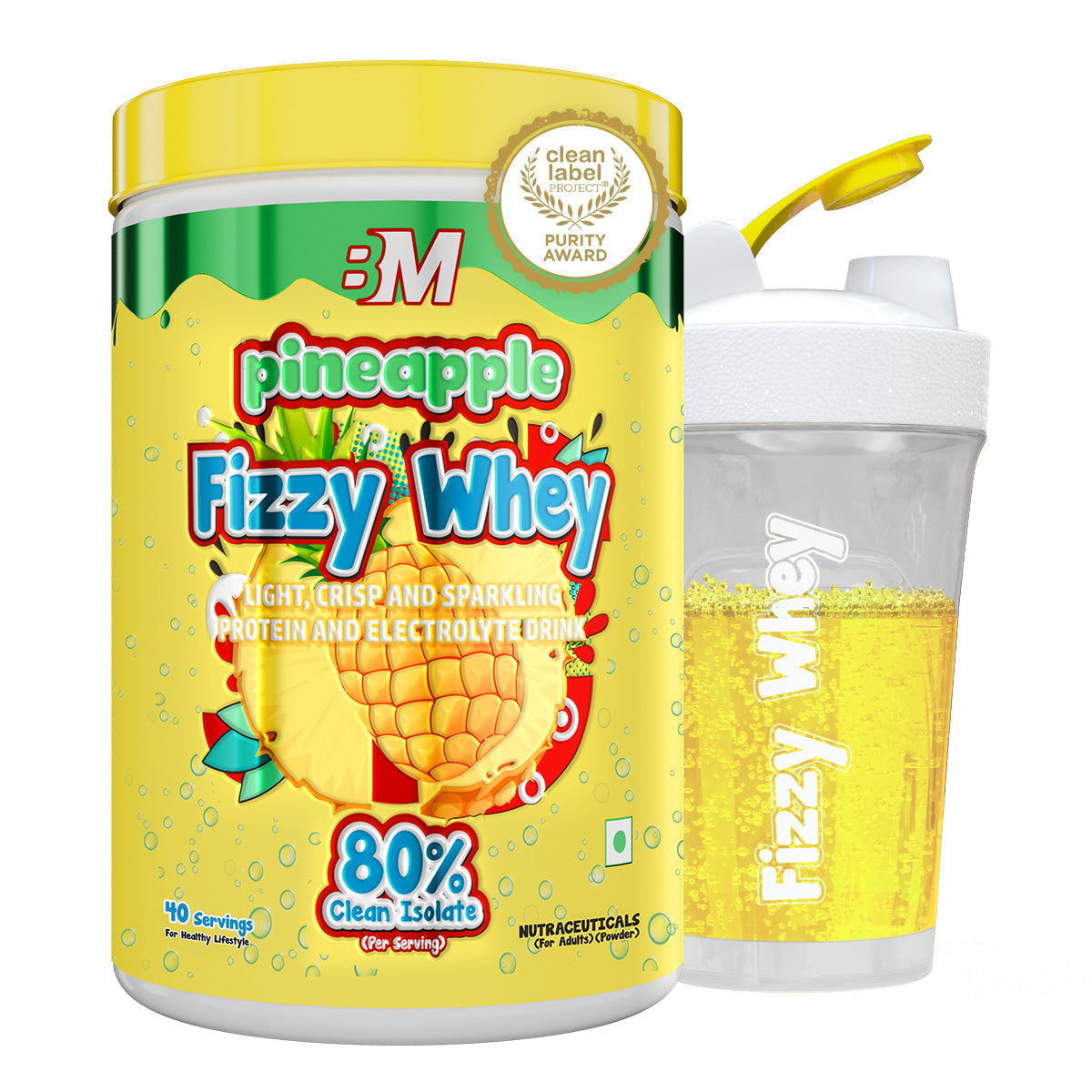 Big Muscles Nutrition Fizzy Whey & Shaker Combo | Grocsy