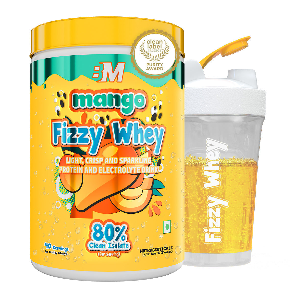 Big Muscles Nutrition Fizzy Whey & Shaker Combo | Grocsy