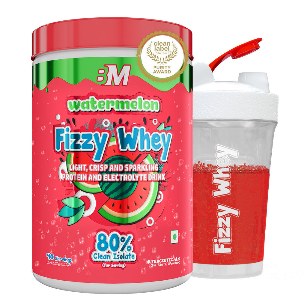 Big Muscles Nutrition Fizzy Whey & Shaker Combo | Grocsy