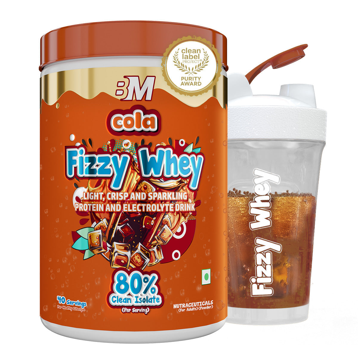 Big Muscles Nutrition Fizzy Whey & Shaker Combo | Grocsy