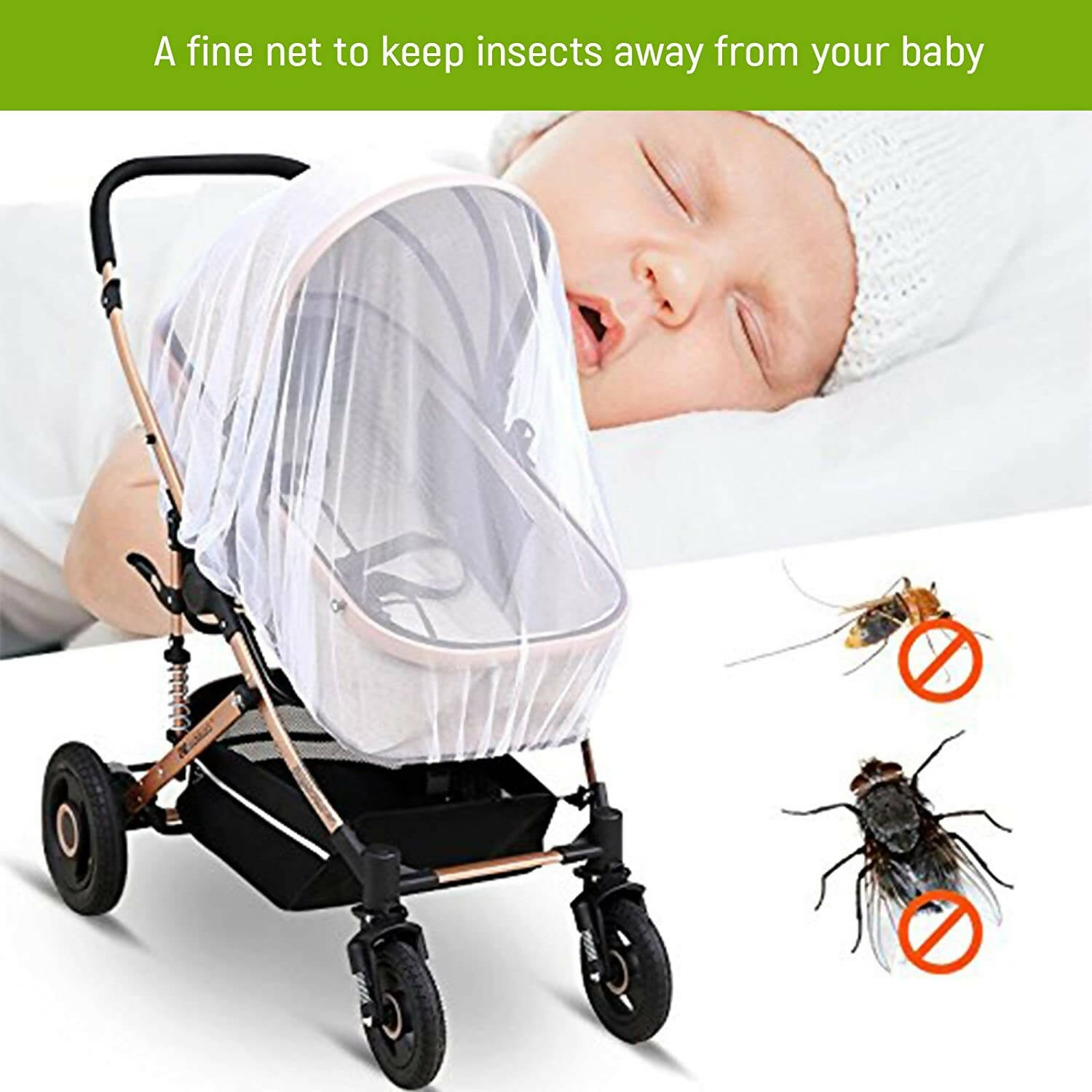 Safe-O-Kid Waterproof Net, Wind Shield Net For Baby Pram/Strollers, Transparent | Grocsy