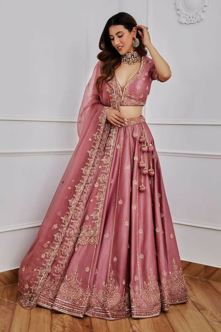 Jyoti Fashion Women's Onion Japan Satin Silk Sequins with Dori & Zari Embroidered Designer Lehenga Choli Set | Grocsy