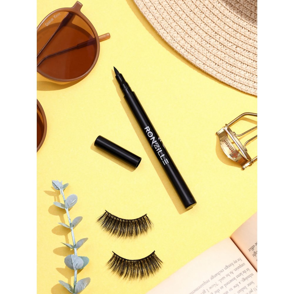 Ronzille Deep Black Sketch Matte Eyeliner Pencil Black | Grocsy