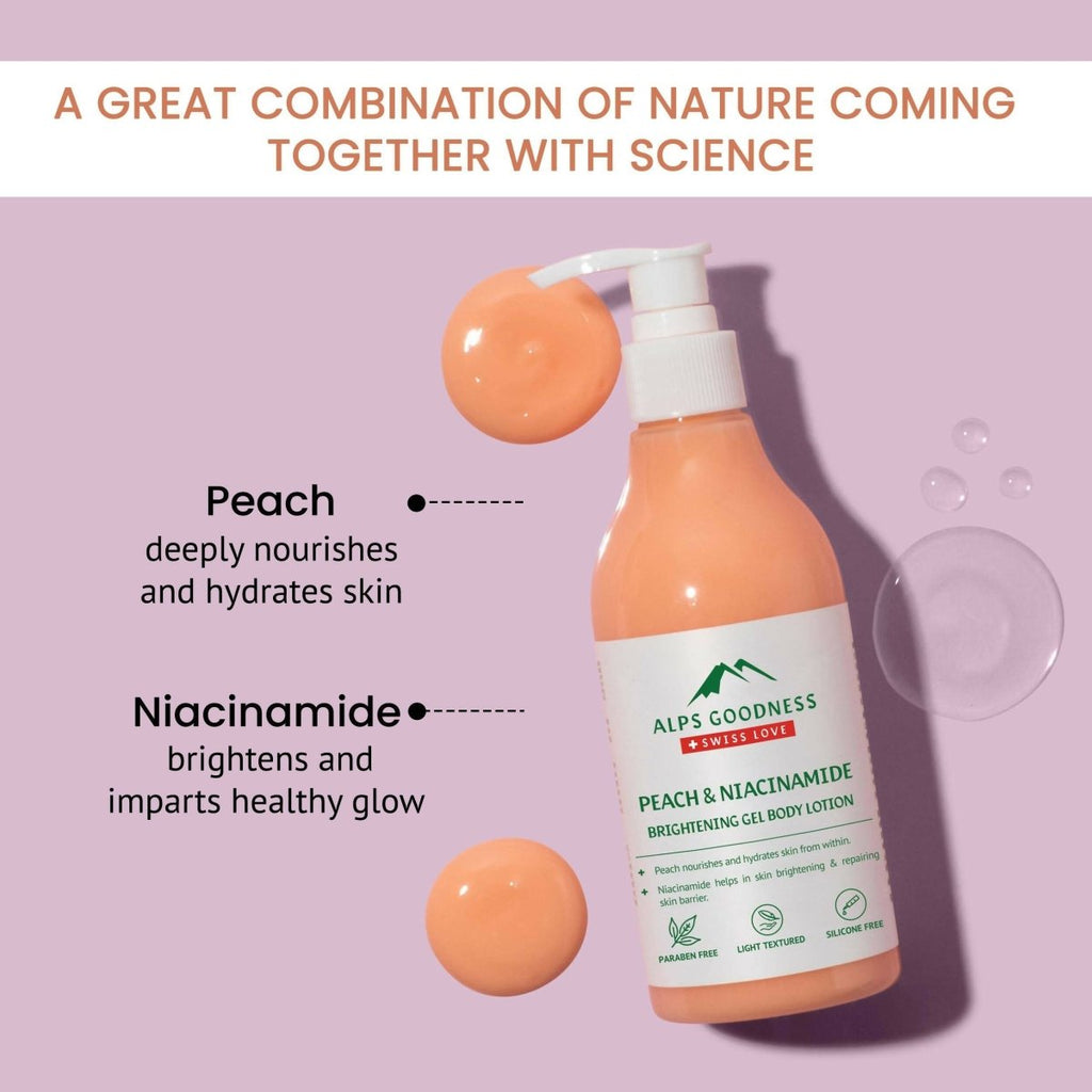 Alps Goodness Peach & Niacinamide Brightening Gel Body Lotion | Grocsy