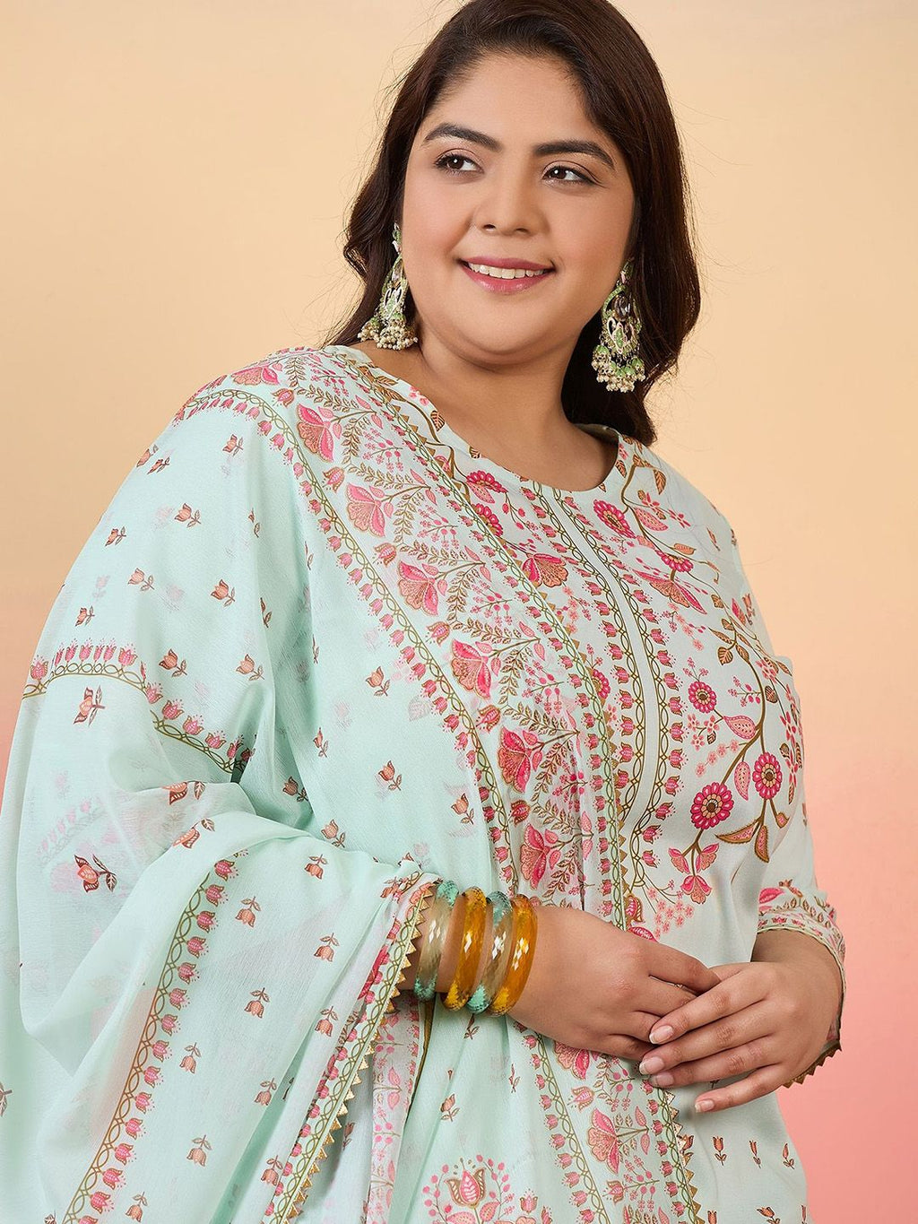 Sztori Women Floral Printed Regular Kurta with Trousers & With Dupatta | Grocsy