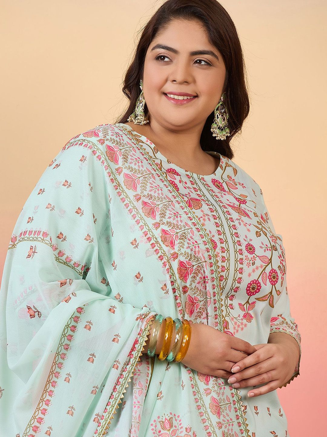 Sztori Women Floral Printed Regular Kurta with Trousers & With Dupatta | Grocsy