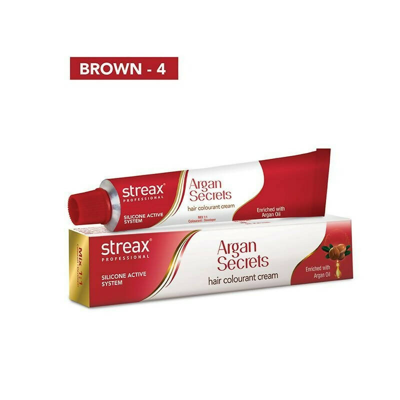 Streax Professional Argan Secrets Hair Colourant Cream - Brown 4 | Grocsy