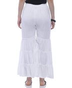 Mominos Fashion Reyon Cotton White Palazzo | Grocsy