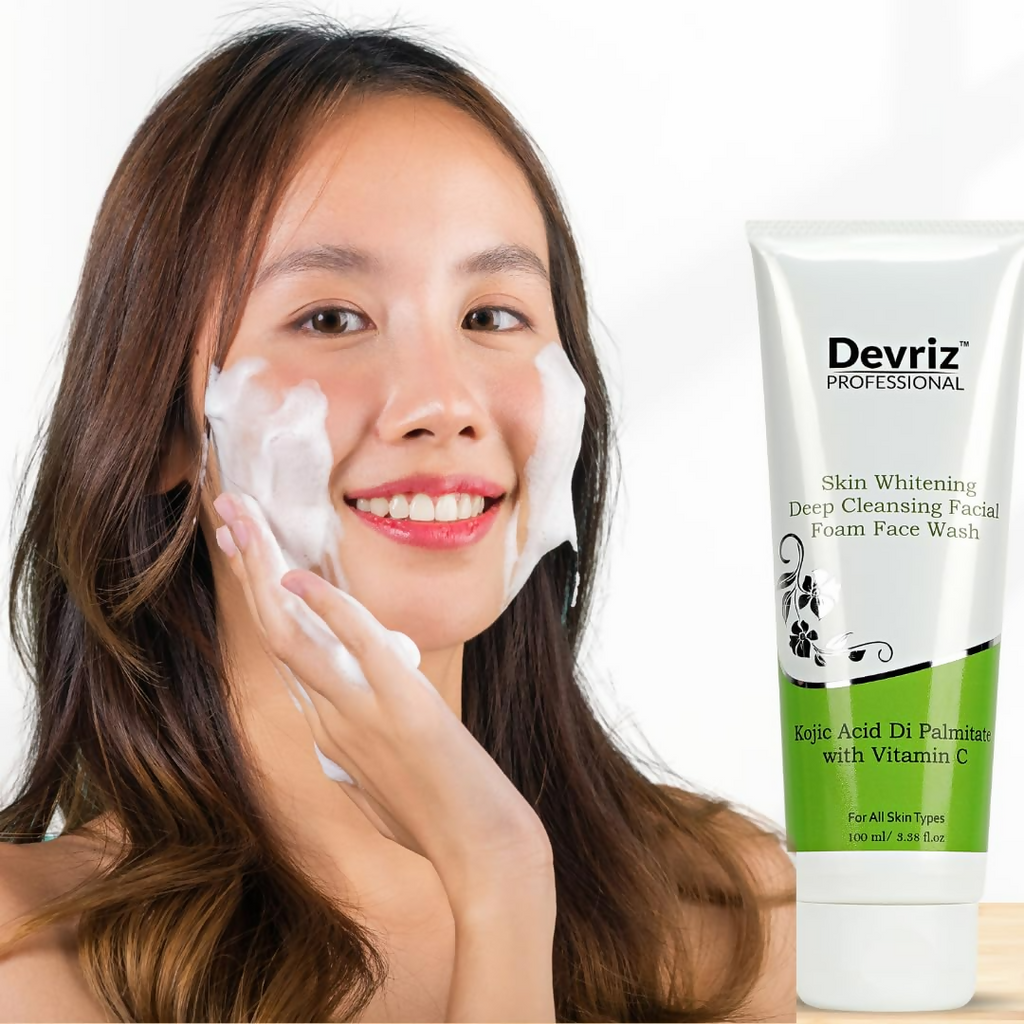 Devriz Professional Kojic Acid Face Wash For Reducing Pigmentation Dark Spots Uneven Skin Tone | Grocsy