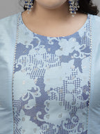 Sztori Plus Size Printed Gotta Patti Straight Kurta with Palazzos | Grocsy