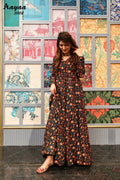 Aayaa Pure Ab Cotton Gown With Heavy Digital Print - Multi Color | Grocsy