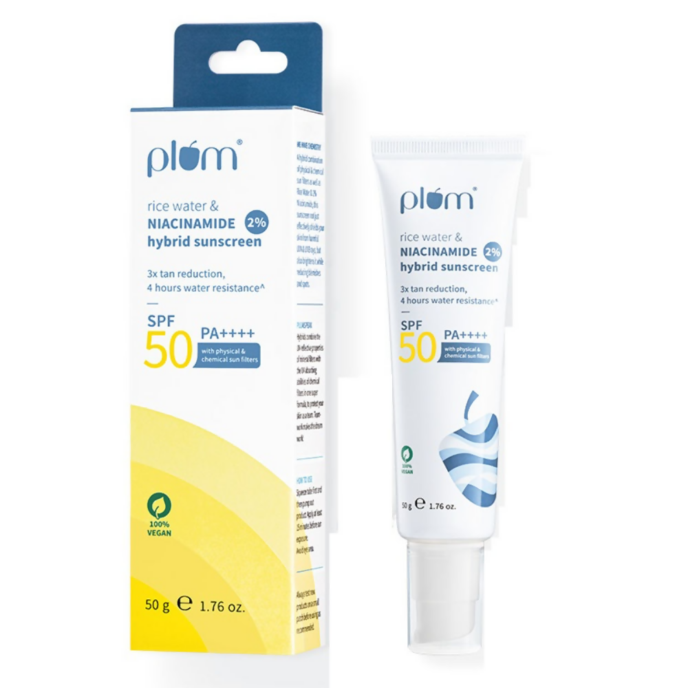 Plum Bestselling 2% Niacinamide & Rice Water SPF 50 PA+++ | Grocsy