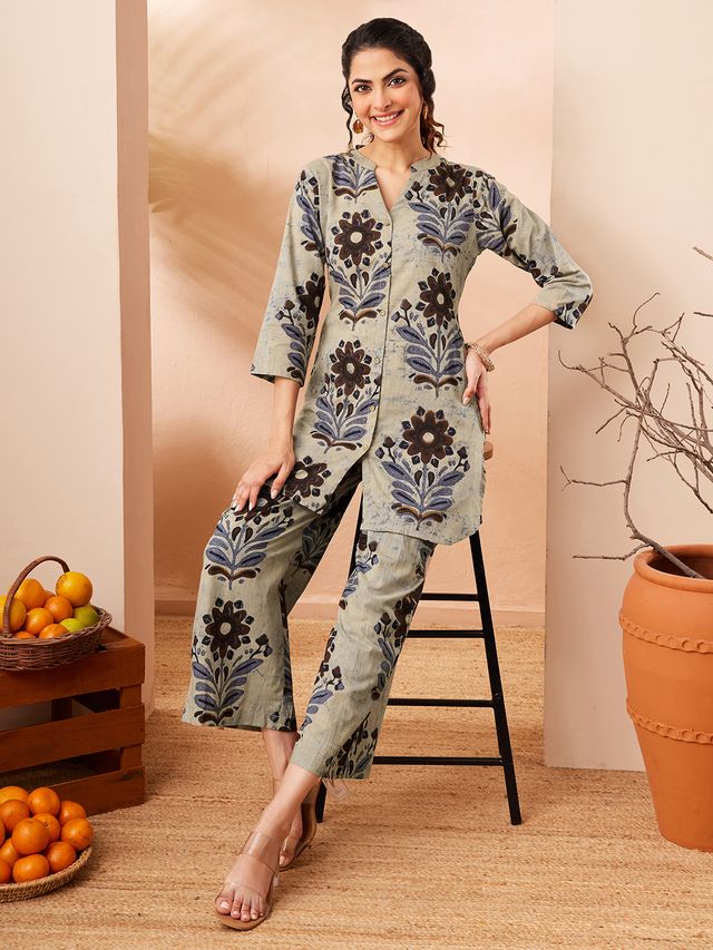Janasya Multi Straight Cotton Co-Ords | Grocsy