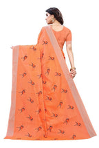 Vamika Orange Chanderi Designer Saree (SERIN ORANGE) | Grocsy