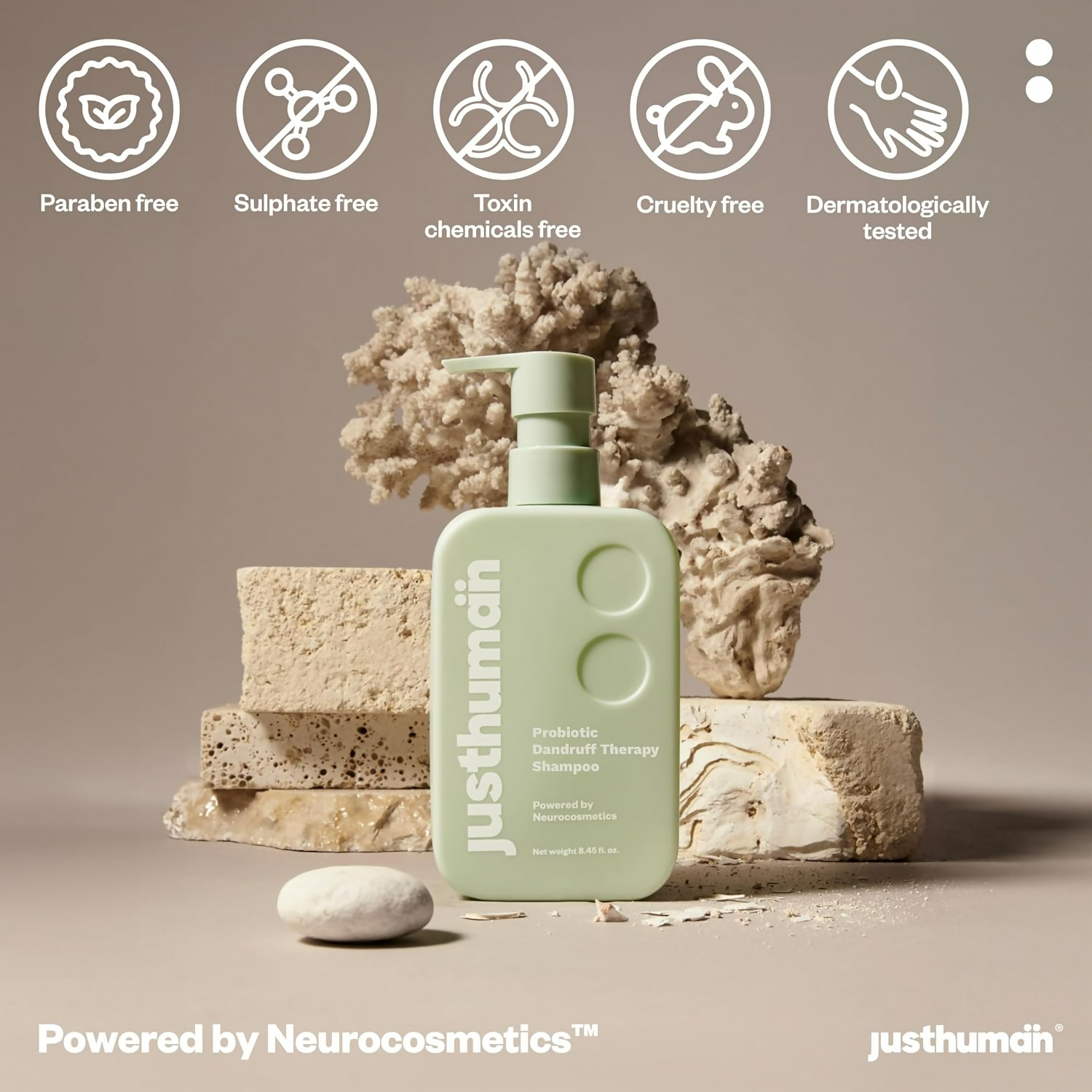 JustHuman Probiotic Anti Dandruff Shampoo | Grocsy