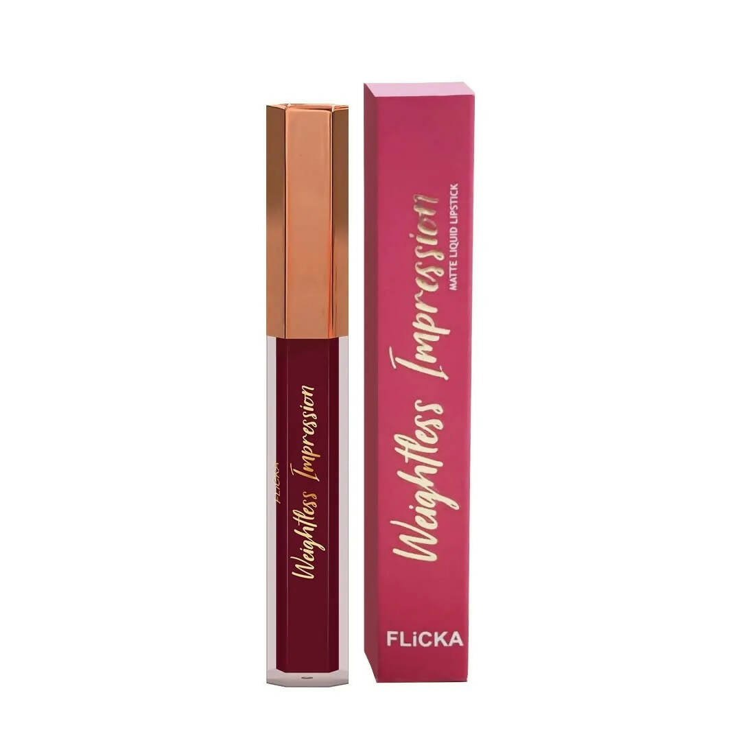 FLiCKA Weightless Impression 12 December - Pink Matte Finish Liquid Lipstick | Grocsy
