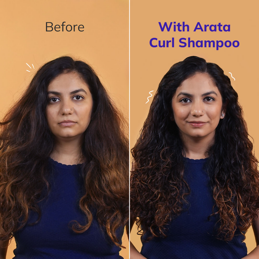 Arata Advanced Curl Care Hair Shampoo For Dry & Frizzy Hair - Murumuru Butter Evening Primrose Oil | Grocsy