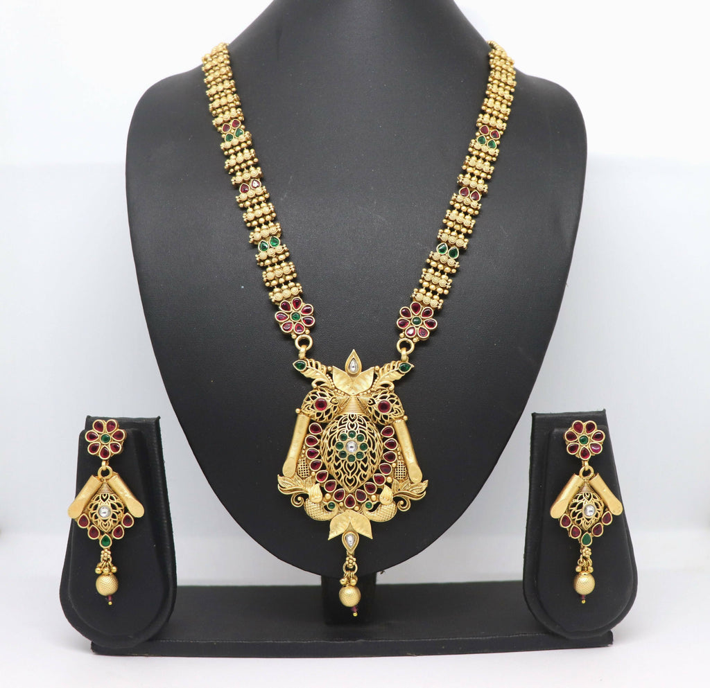 Joban Fashion Brass With Rajwadi Polish Necklace Set | Grocsy