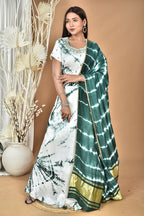 Morchari Women Tai Dai And Hand Embroidery Lehenga-Green | Grocsy
