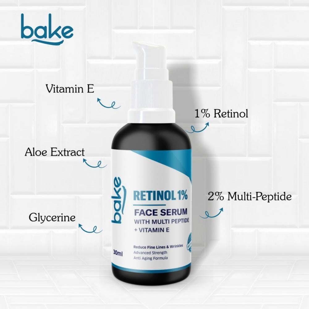 Bake Retinol 1% Face Serum With Multi Peptide + Vitamin E | Grocsy