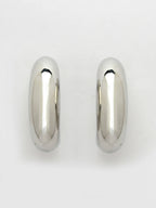 NVR Women Silver-Plated Circular-Shaped Half Hoop Earrings | Grocsy