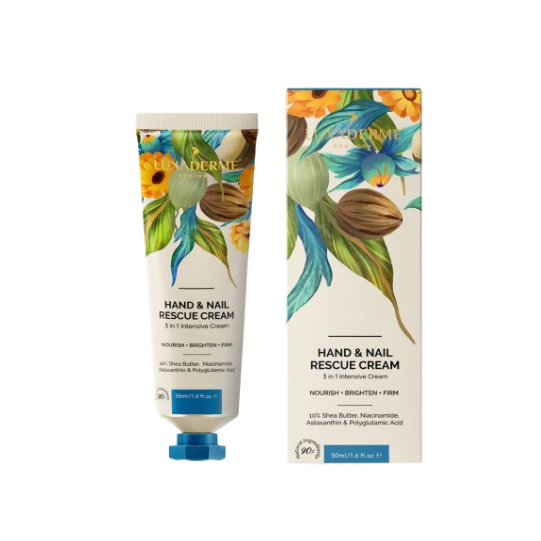 LuxaDerme Hand & Nail Rescue Cream With Shea Butter & Niacinamide | Grocsy