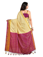 Mimosa Women's Beige Mysore Silk Crepe Saree | Grocsy