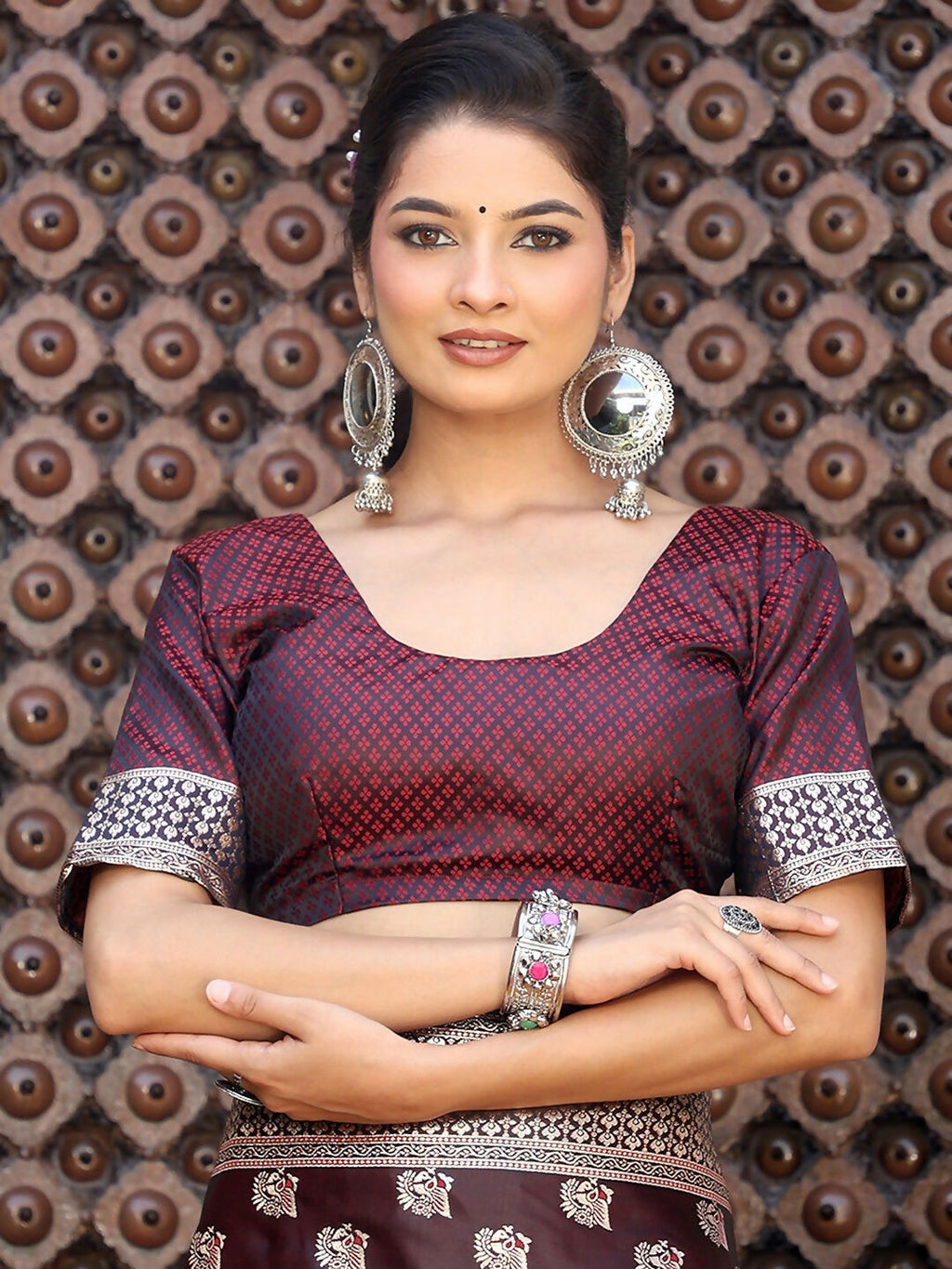 Shree Shyam Fashion Red Silk Saree | Grocsy