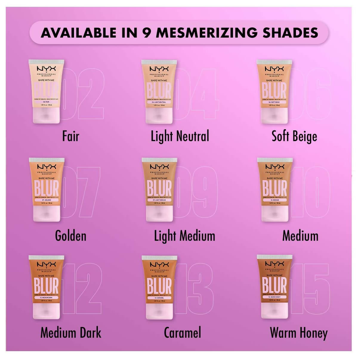 NYX Professional Makeup Bare With Me Blur Tint Foundation - 04 Light Neutral | Grocsy