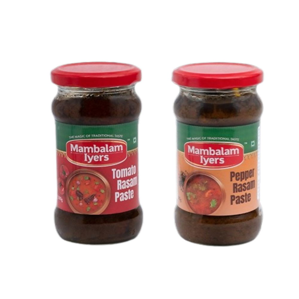 Mambalam Iyers Tomato Rasam & Pepper Rasam Paste Combo | Grocsy