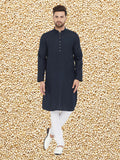 Even Apparels Men's Pure Cotton Navy Kurta | Grocsy