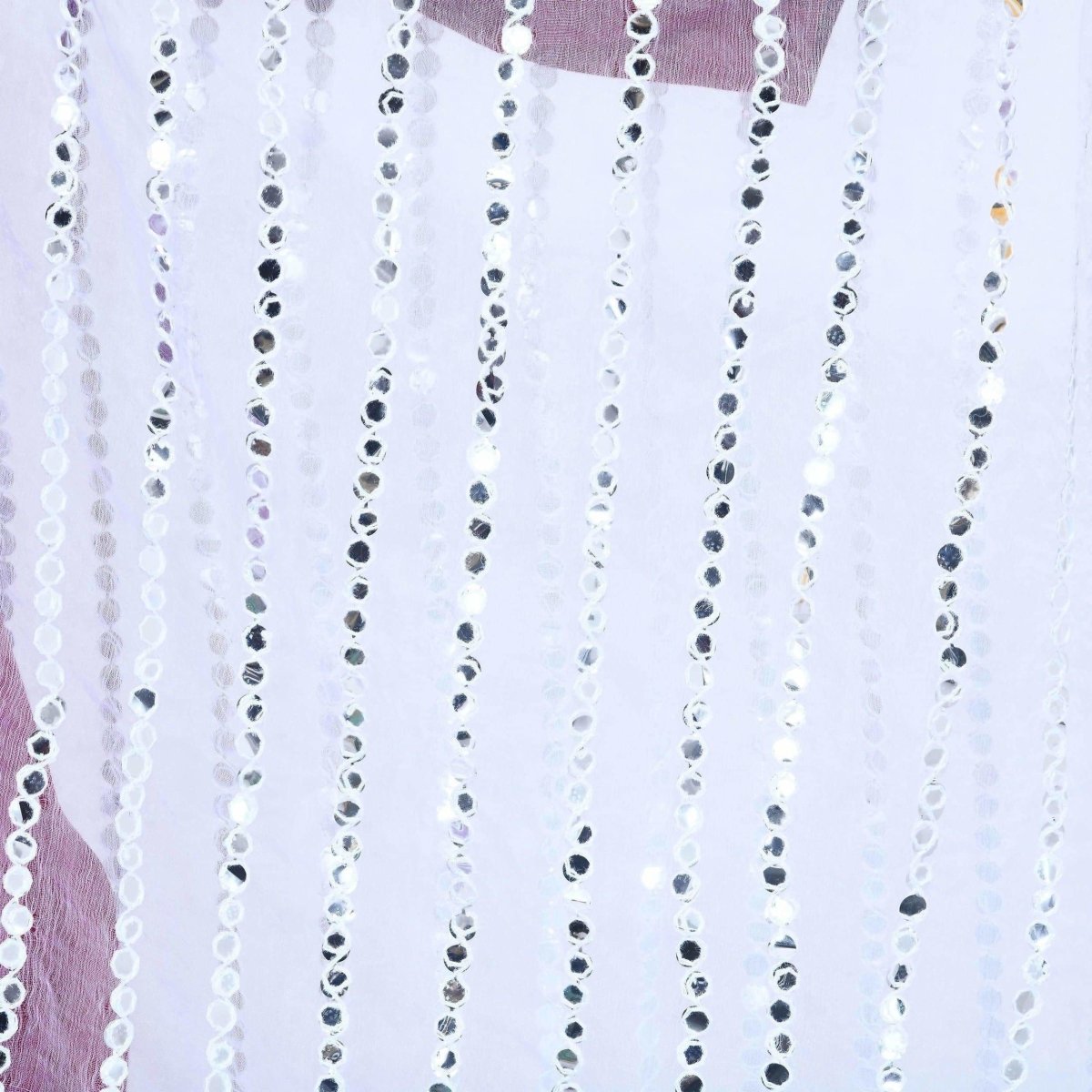A R Silk Women's Mirror Work Orgenza Cotton White Dupattas and Chunnis | Grocsy
