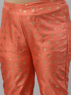 Sztori Plus Size Floral Printed Foil Work Straight Kurta With Trousers | Grocsy