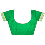 Joban Fashion Green Woven Zari Motifs Lichi Silk Banarasi Silk Saree | Grocsy