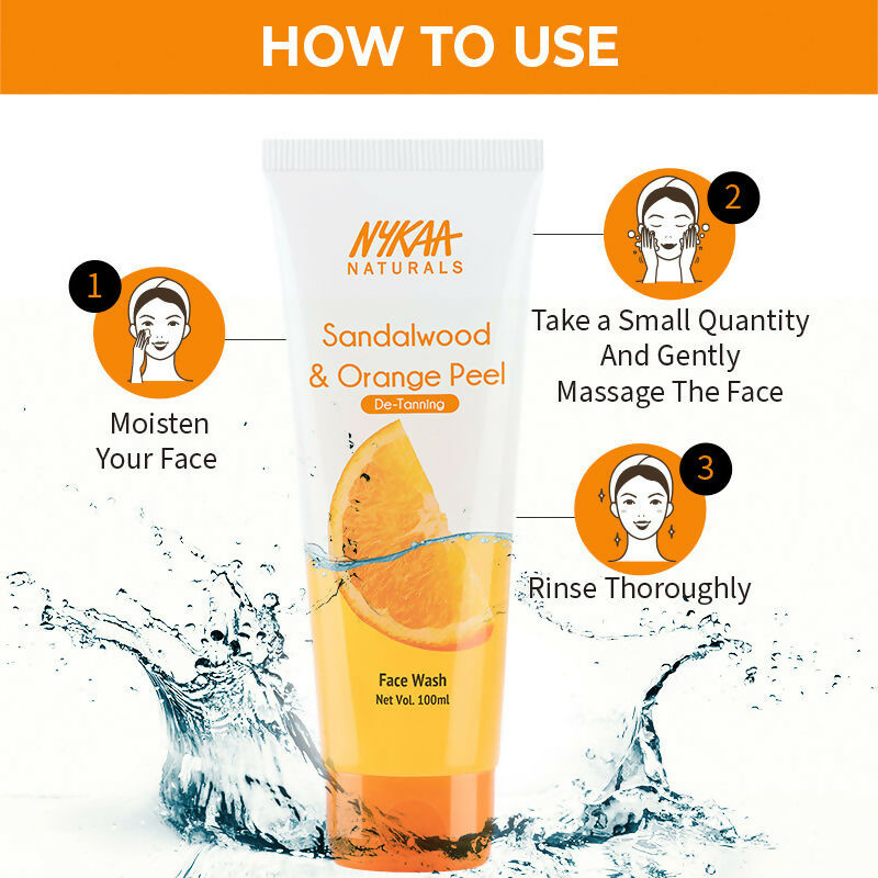 Nykaa Naturals Sandalwood & Orange Peel Face Wash for Tan Removal | Grocsy