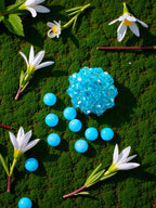 Inhanns Rang-E-Roshan Adjustable Ring – Handmade Crystal Statement Ring - Sky Blue Small | Grocsy