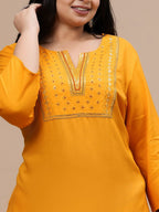 Sztori Women Flared Sleeves Thread Work Kurta | Grocsy