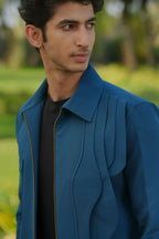 Sleek Teal Blue Shacket by Hilo Design | Grocsy