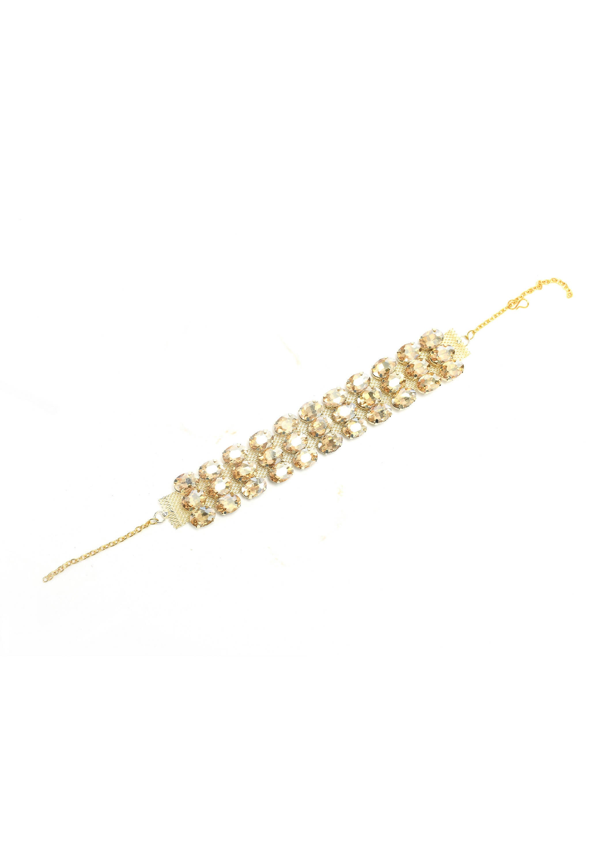 Mominos Fashion Johar Kamal Gold-Polished Finish Stone Choker For Women (Golden) | Grocsy